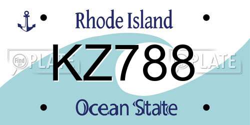KZ788 Rhode Island License Plate