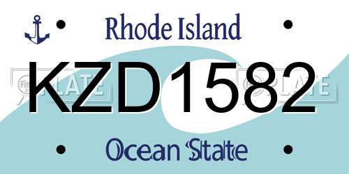 KZD1582 Rhode Island License Plate
