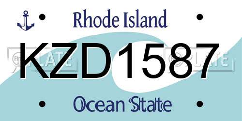 KZD1587 Rhode Island License Plate