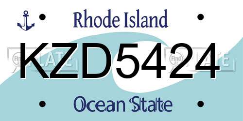 KZD5424 Rhode Island License Plate