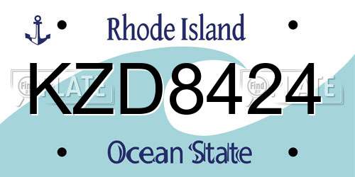 KZD8424 Rhode Island License Plate