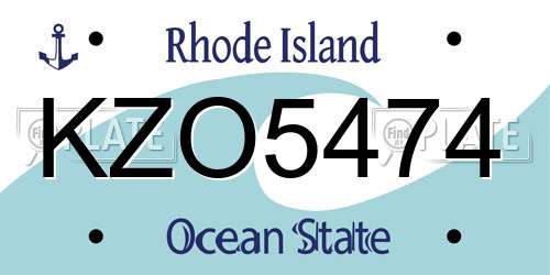 KZO5474 Rhode Island License Plate