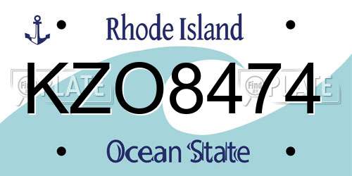 KZO8474 Rhode Island License Plate