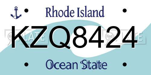 KZQ8424 Rhode Island License Plate