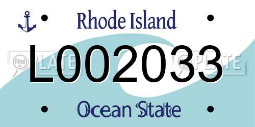 L002033 Rhode Island License Plate