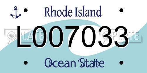 L007033 Rhode Island License Plate