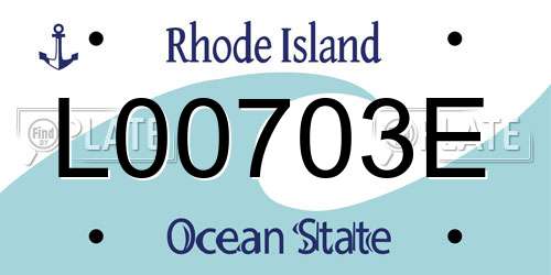 L00703E Rhode Island License Plate