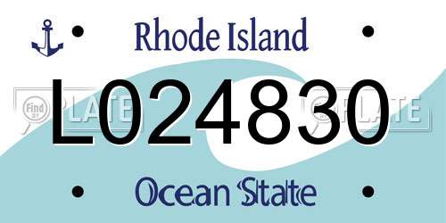L024830 Rhode Island License Plate