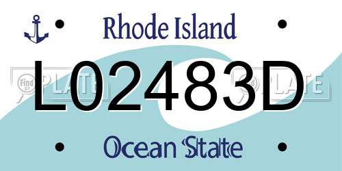 L02483D Rhode Island License Plate