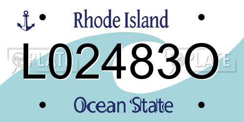 L02483O Rhode Island License Plate