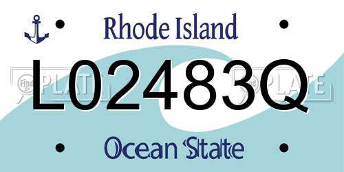 L02483Q Rhode Island License Plate