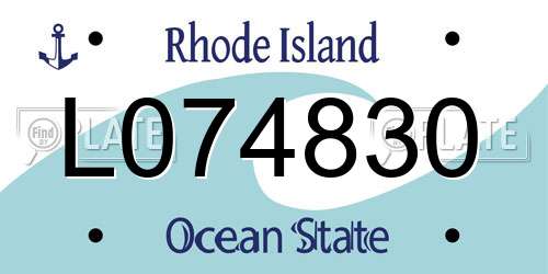 L074830 Rhode Island License Plate