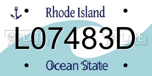 L07483D Rhode Island License Plate