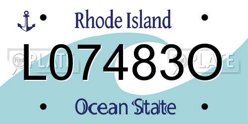 L07483O Rhode Island License Plate