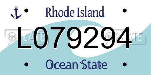 L079294 Rhode Island License Plate