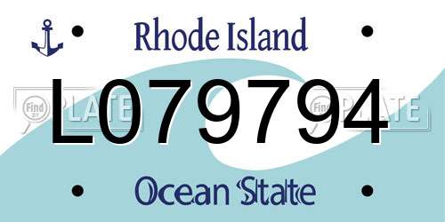 L079794 Rhode Island License Plate
