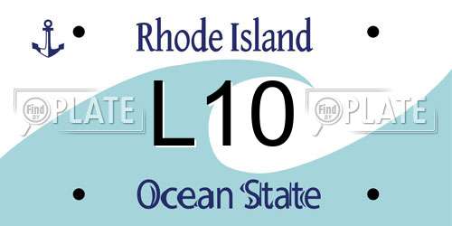 L10 Rhode Island License Plate