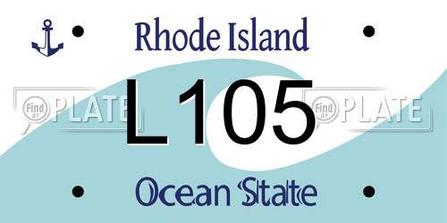 L105 Rhode Island License Plate