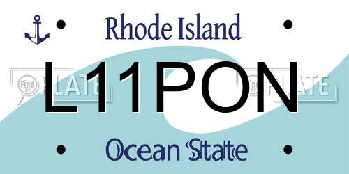 L11PON Rhode Island License Plate