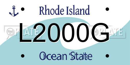 L2000G Rhode Island License Plate