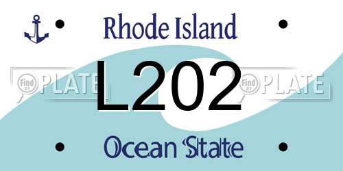 L202 Rhode Island License Plate