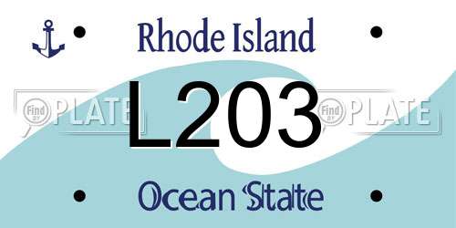 L203 Rhode Island License Plate