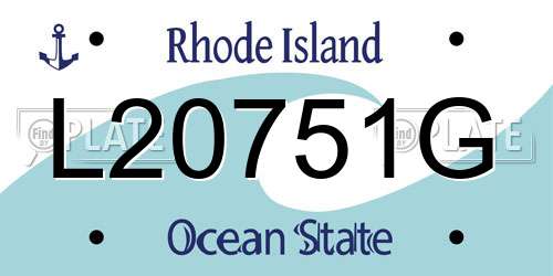 L20751G Rhode Island License Plate