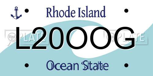 L20OOG Rhode Island License Plate