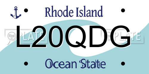 L20QDG Rhode Island License Plate