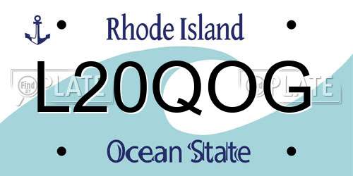 L20QOG Rhode Island License Plate