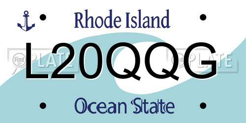 L20QQG Rhode Island License Plate