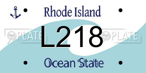 L218 Rhode Island License Plate
