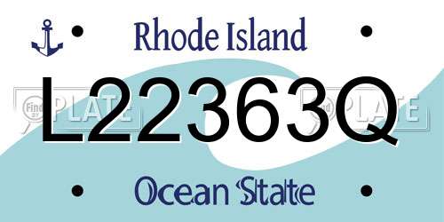 L22363Q Rhode Island License Plate