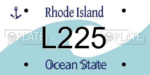 L225 Rhode Island License Plate