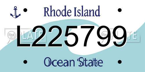 L225799 Rhode Island License Plate