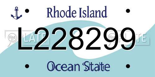 L228299 Rhode Island License Plate