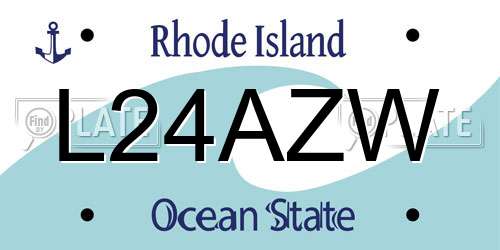 L24AZW Rhode Island License Plate