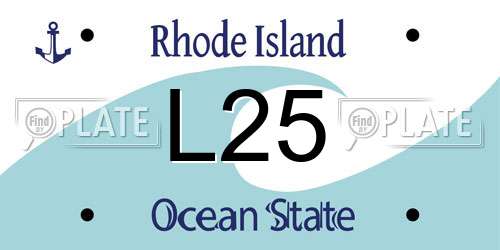 L25 Rhode Island License Plate
