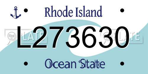 L273630 Rhode Island License Plate