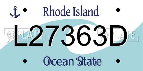 L27363D Rhode Island License Plate