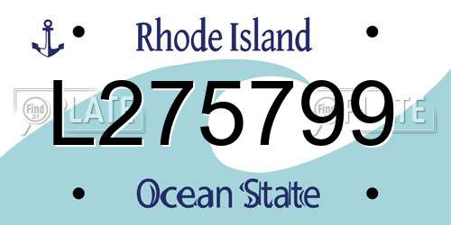 L275799 Rhode Island License Plate