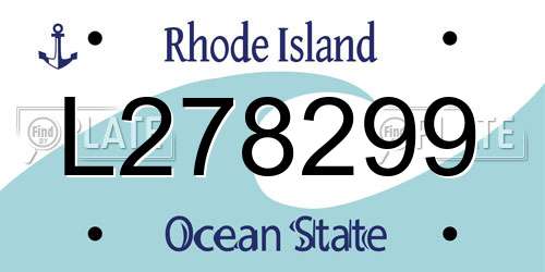 L278299 Rhode Island License Plate