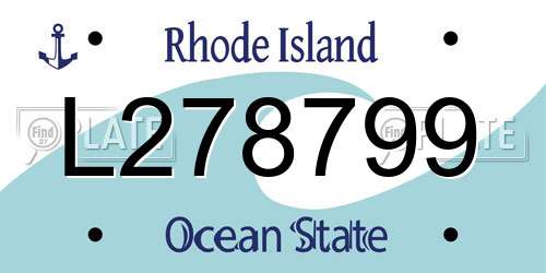 L278799 Rhode Island License Plate
