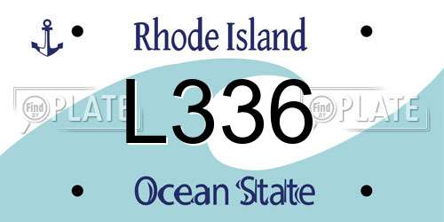 L336 Rhode Island License Plate