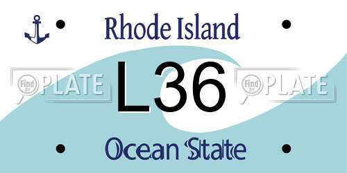 L36 Rhode Island License Plate