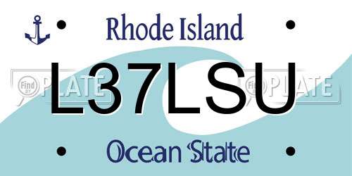 L37LSU Rhode Island License Plate