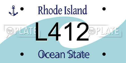 L412 Rhode Island License Plate