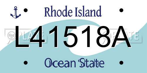 L41518A Rhode Island License Plate