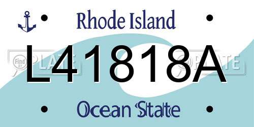 L41818A Rhode Island License Plate