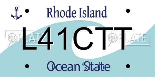 L41CTT Rhode Island License Plate